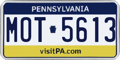 PA license plate MOT5613