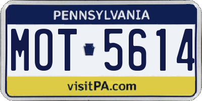 PA license plate MOT5614