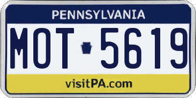 PA license plate MOT5619