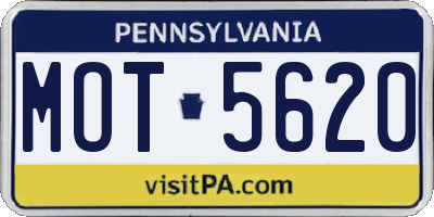 PA license plate MOT5620
