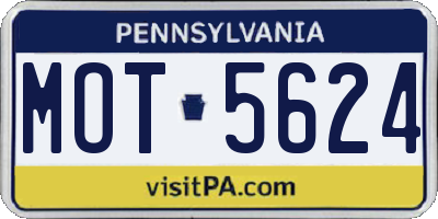 PA license plate MOT5624