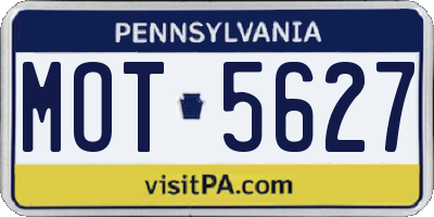 PA license plate MOT5627