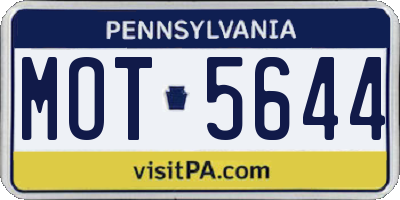 PA license plate MOT5644