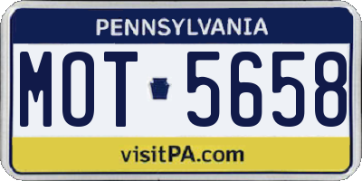PA license plate MOT5658