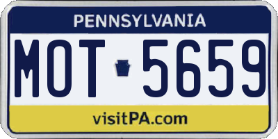 PA license plate MOT5659