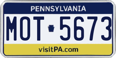 PA license plate MOT5673