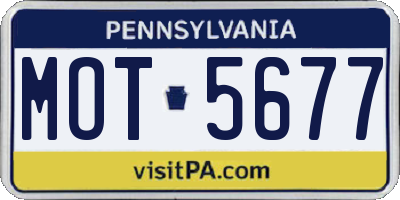 PA license plate MOT5677