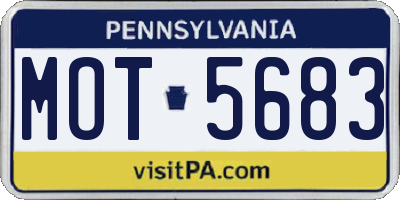 PA license plate MOT5683