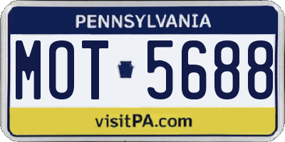 PA license plate MOT5688