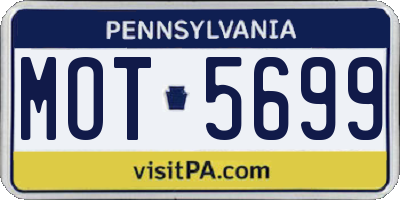 PA license plate MOT5699