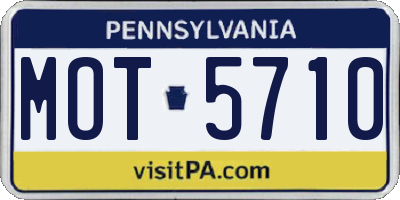 PA license plate MOT5710