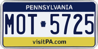 PA license plate MOT5725