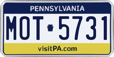 PA license plate MOT5731