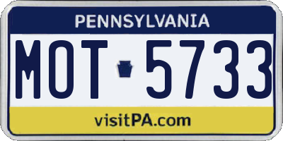 PA license plate MOT5733