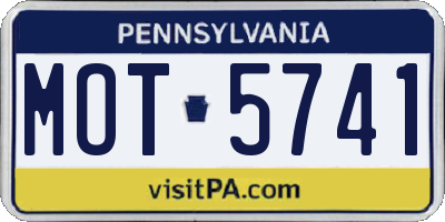 PA license plate MOT5741