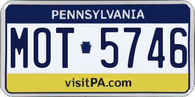 PA license plate MOT5746