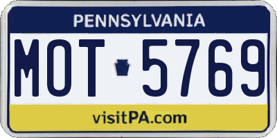 PA license plate MOT5769