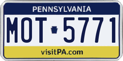 PA license plate MOT5771