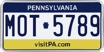 PA license plate MOT5789