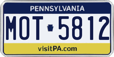 PA license plate MOT5812