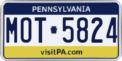 PA license plate MOT5824