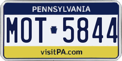 PA license plate MOT5844
