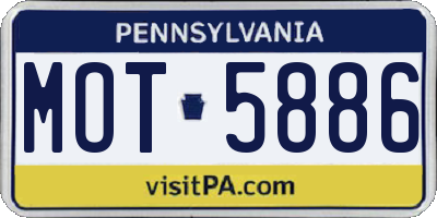 PA license plate MOT5886