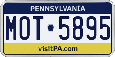 PA license plate MOT5895