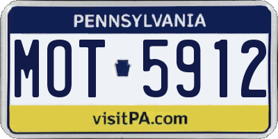 PA license plate MOT5912