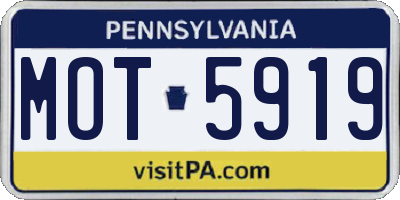 PA license plate MOT5919