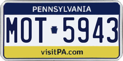 PA license plate MOT5943