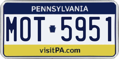 PA license plate MOT5951