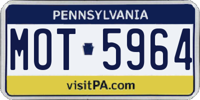 PA license plate MOT5964