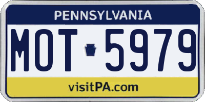 PA license plate MOT5979