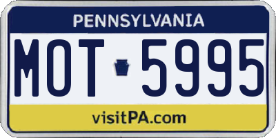 PA license plate MOT5995