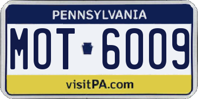 PA license plate MOT6009