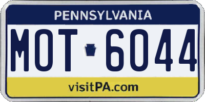 PA license plate MOT6044