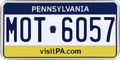 PA license plate MOT6057