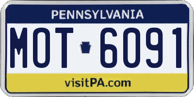 PA license plate MOT6091