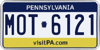 PA license plate MOT6121