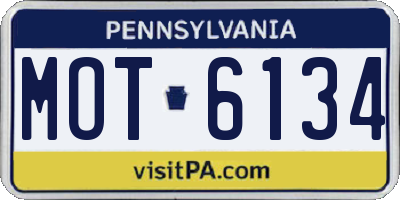 PA license plate MOT6134