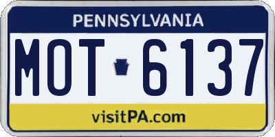 PA license plate MOT6137