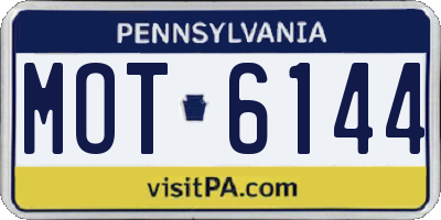 PA license plate MOT6144