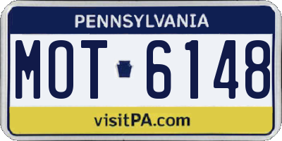 PA license plate MOT6148