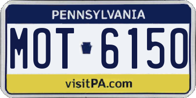 PA license plate MOT6150