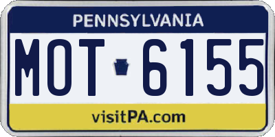 PA license plate MOT6155