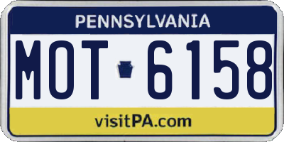 PA license plate MOT6158
