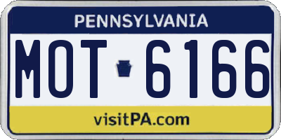 PA license plate MOT6166