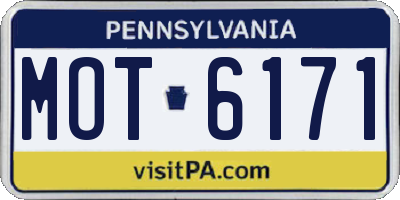PA license plate MOT6171