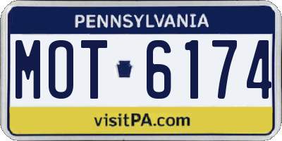 PA license plate MOT6174